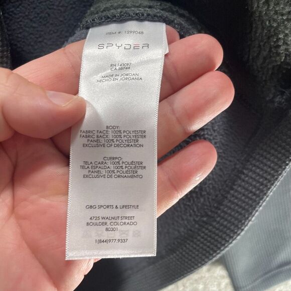 Spyder Sweater Mens 2XL XXL Gray Quarter Zip Waffle Knit Pullover Mock Neck Logo - Picture 7 of 11